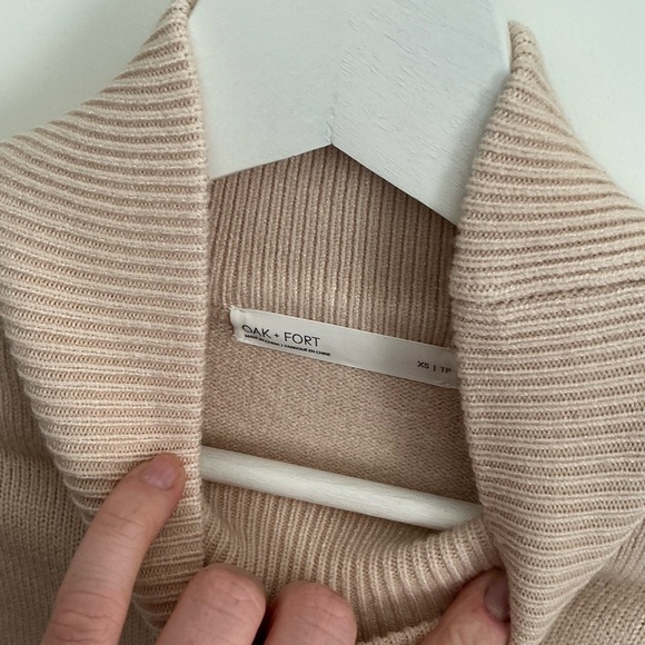 OAK + FORT Cream Turtleneck Sweater - Picture 3 of 4
